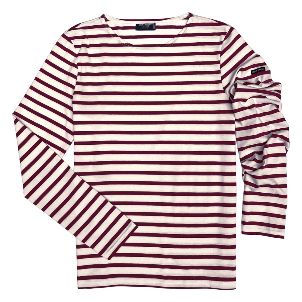Saint James Red and White Striped Long Sleeve Tee - Picture 3 of 11